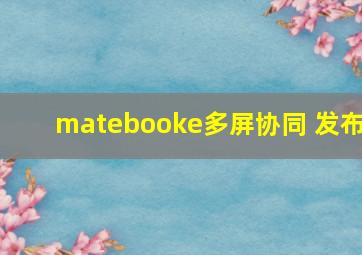 matebooke多屏协同 发布